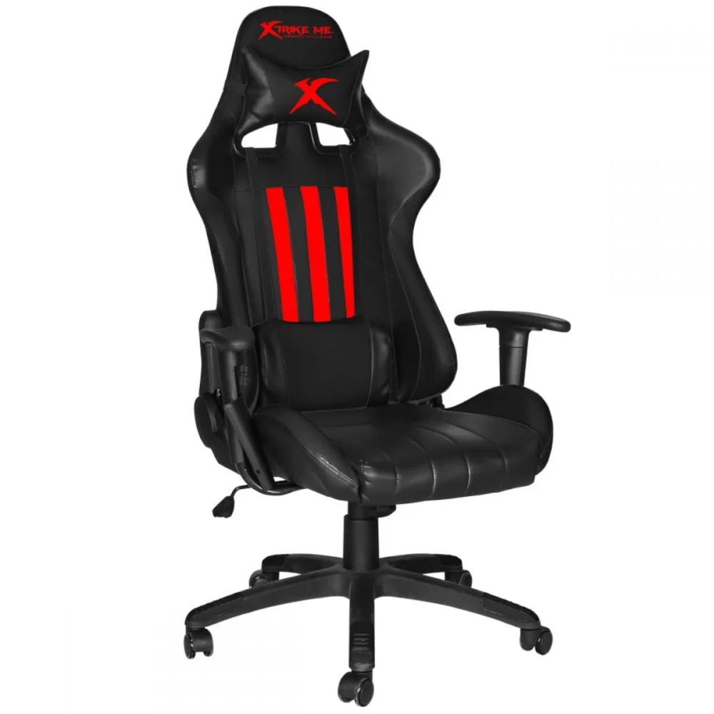 SILLA GAMING XTRIKE GC-905 BK  NEGRA ALMOHADAS CABEZA Y ZONA LUMBAR