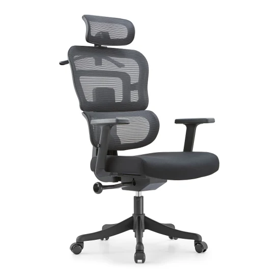 Silla de oficina ergonómica ajustable con diseño de espuma, malla y giro