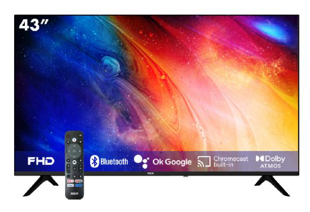 TELEVISOR SMART RCA 43HDRC 43” FHD GOOGLE TV BT WIFI DOLBY AUDIO MANDO POR VOZ CHROMECAST