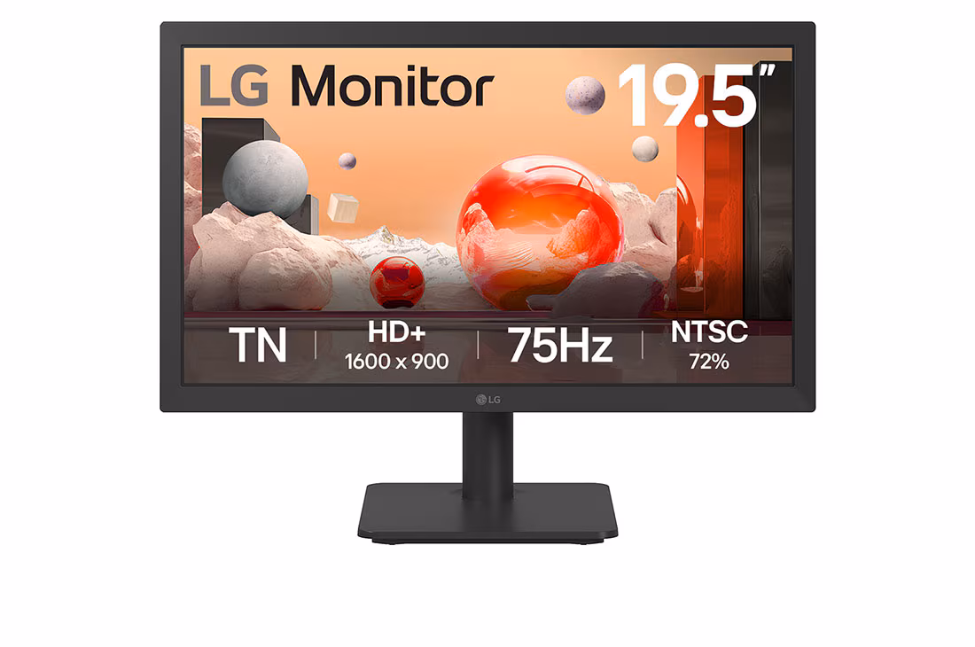Monitor LG 19.5" 20U401A-B LED HD-Plus 1600X900 HDMI VGA 75Hz Black
