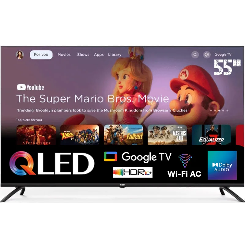 TELEVISOR RCA SMART 55" LED 4K UHD GOOGLE TV HDR 10+ DOLBY AUDIO MANDO POR VOZ SIN BORDES