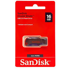 Flash Memory  16 GB USB 2.0 Sandisk