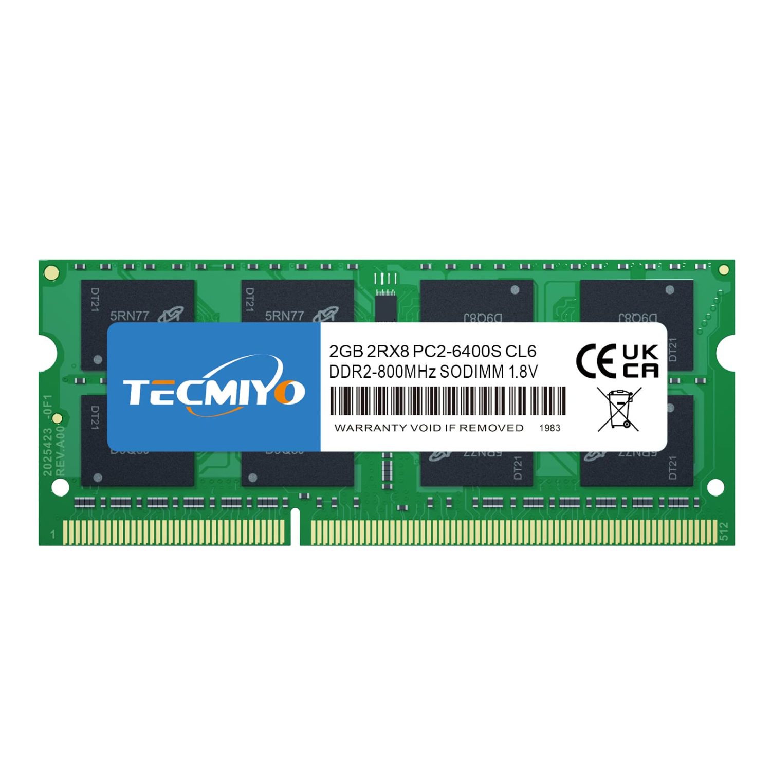 Memoria Ram 2GB DDR2 Pc-6400MHz (Laptop)  - TECMIYO