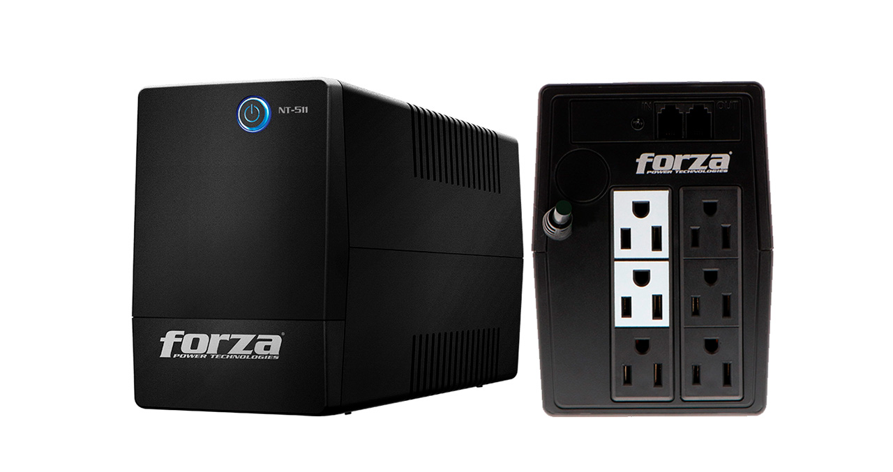 UPS interactivo 500VA/250W, 6 slds, RJ11, torre comp-120V