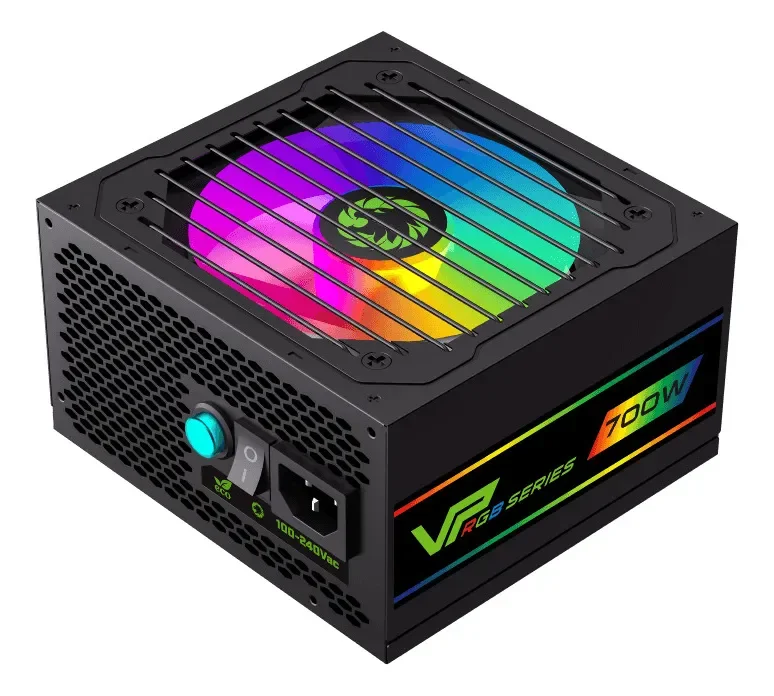 FUENTE DE PODER GAMEMAX 700W VP-700-RGB-M BK SEMI-MODULAR 80+ BRONZE FAN 12CM RGB MODO ECO 100-240V