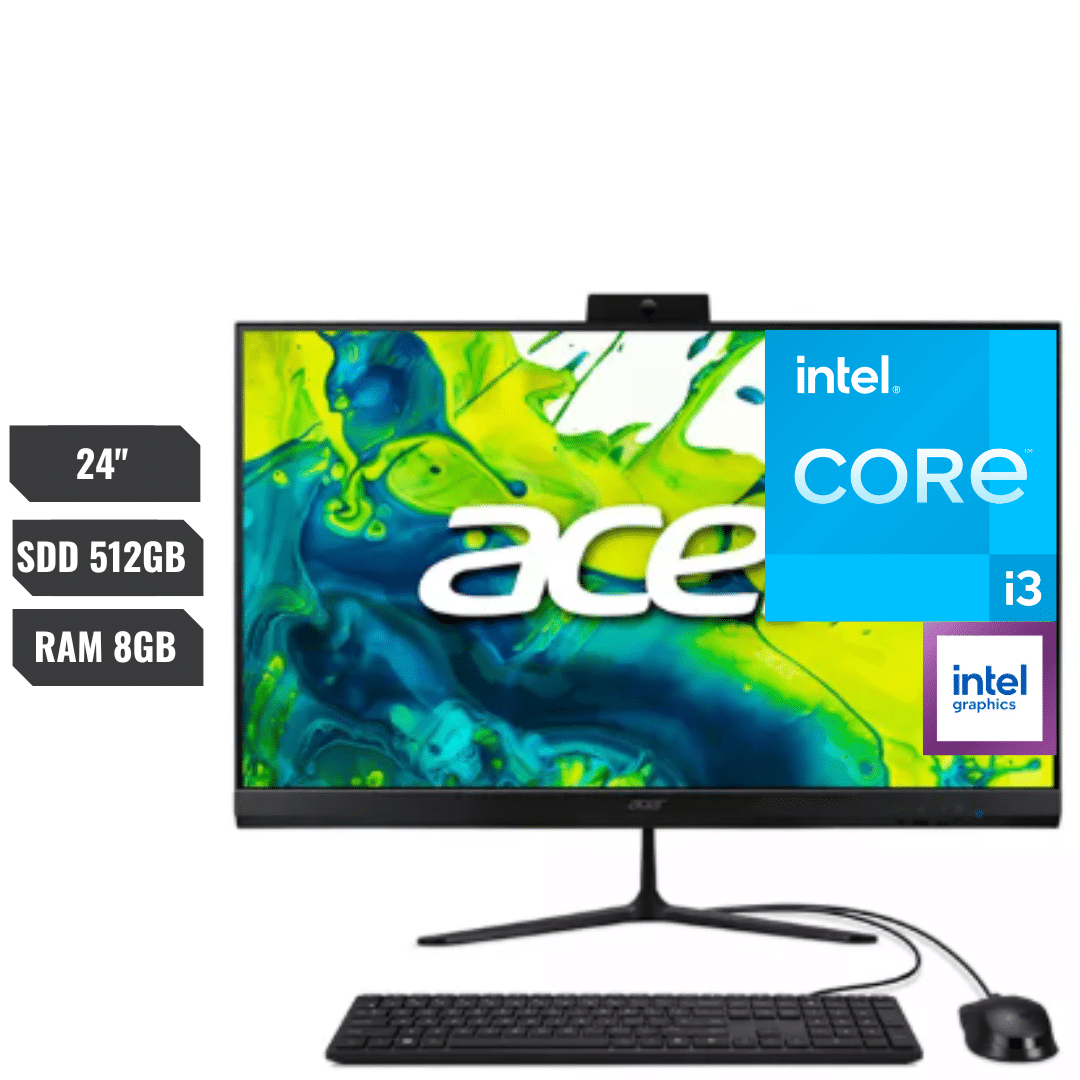 ALL IN ONE ACER  ASPIRE C24-2 CORE I3-1305U - 8GB RAM - SSD 512GB - 24" BLACK WIN 11(USA)