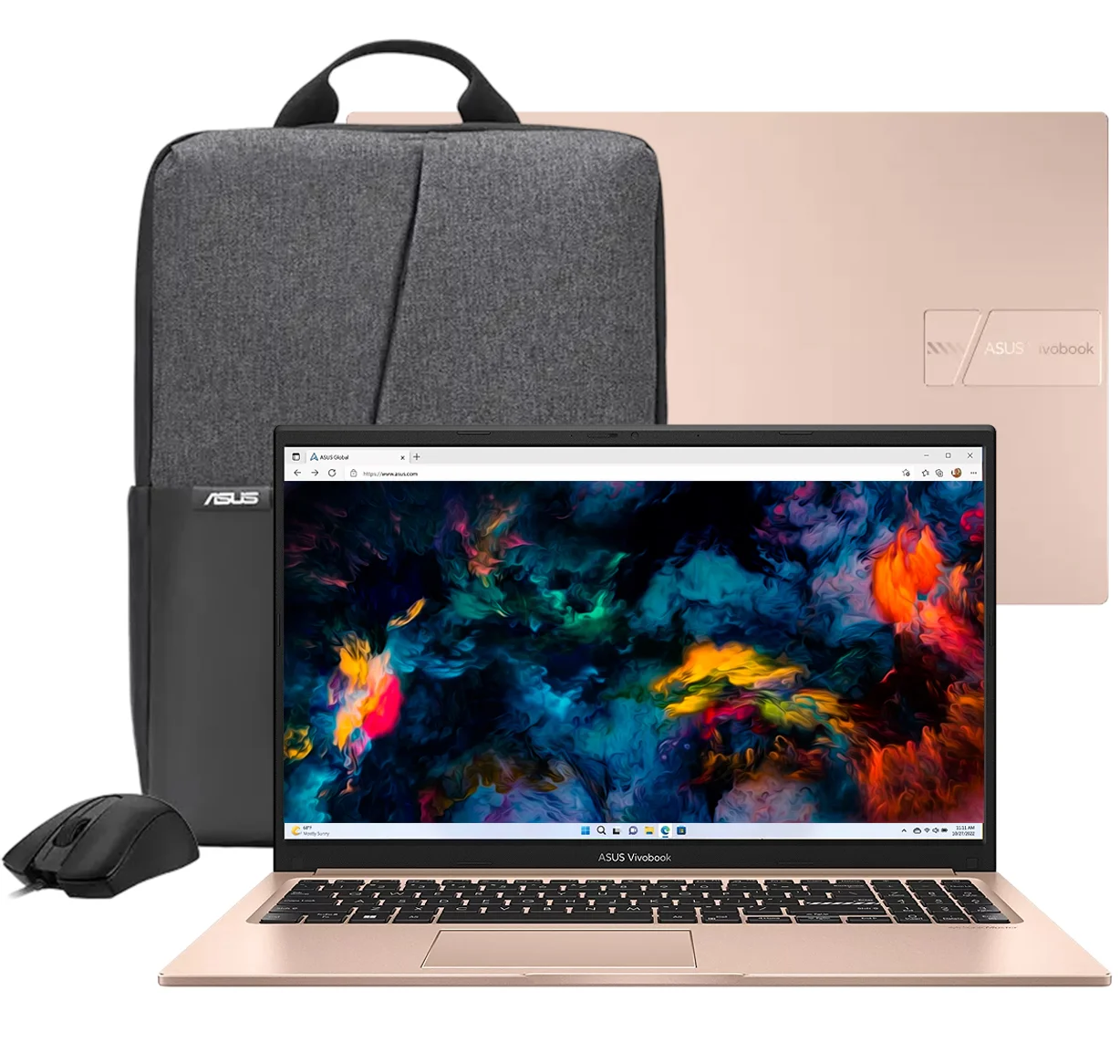 LAPTOP ASUS VIVOBOOK X1504VA-BQ4096 15.6" FHD CORE 5-120U 16G RAM 512GB M.2 PCIE 4.0 TECL SP + NUM FREEDOS TERRA COTTA  INCL. MOUS + MOCHILA