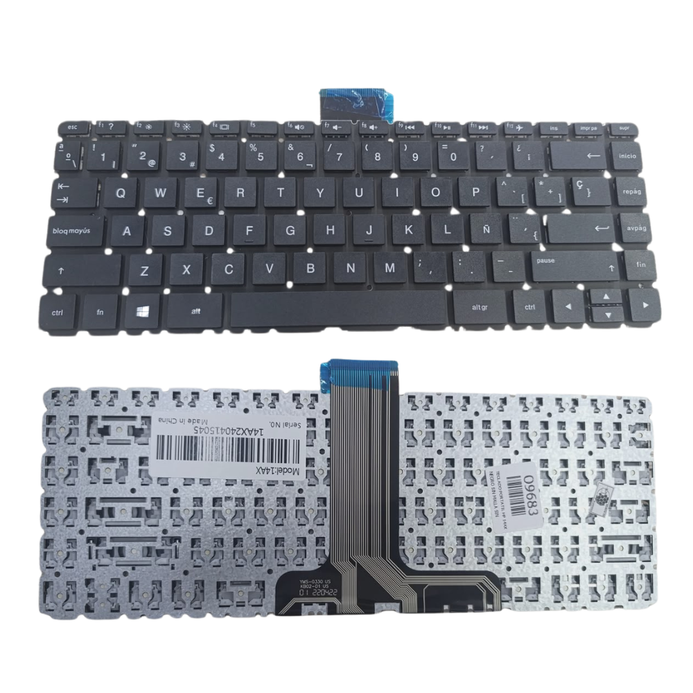 TECLADO PORTATIL HP 14AX NEGRO SIN MALLA SIN POWER