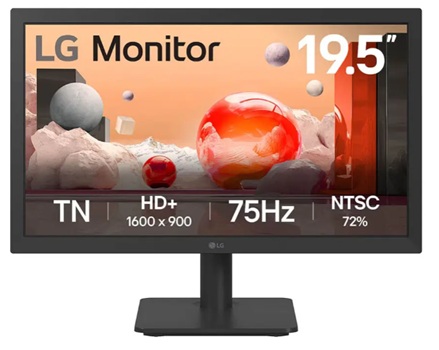 MONITOR LG 20U401A-B 19.5” HD+ 1600X900 75Hz VGA HDMI  VESA BLACK  100~240V