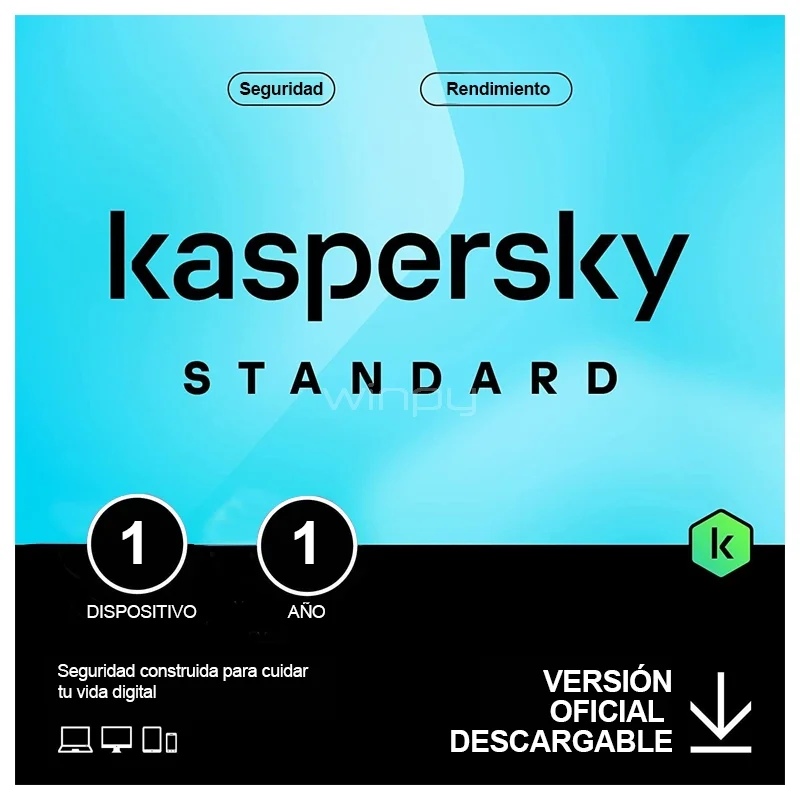 LICENCIA ANTIVIRUS KASPERSKY STANDARD (SERIAL DIGITAL) PROTECCION 12 MESES