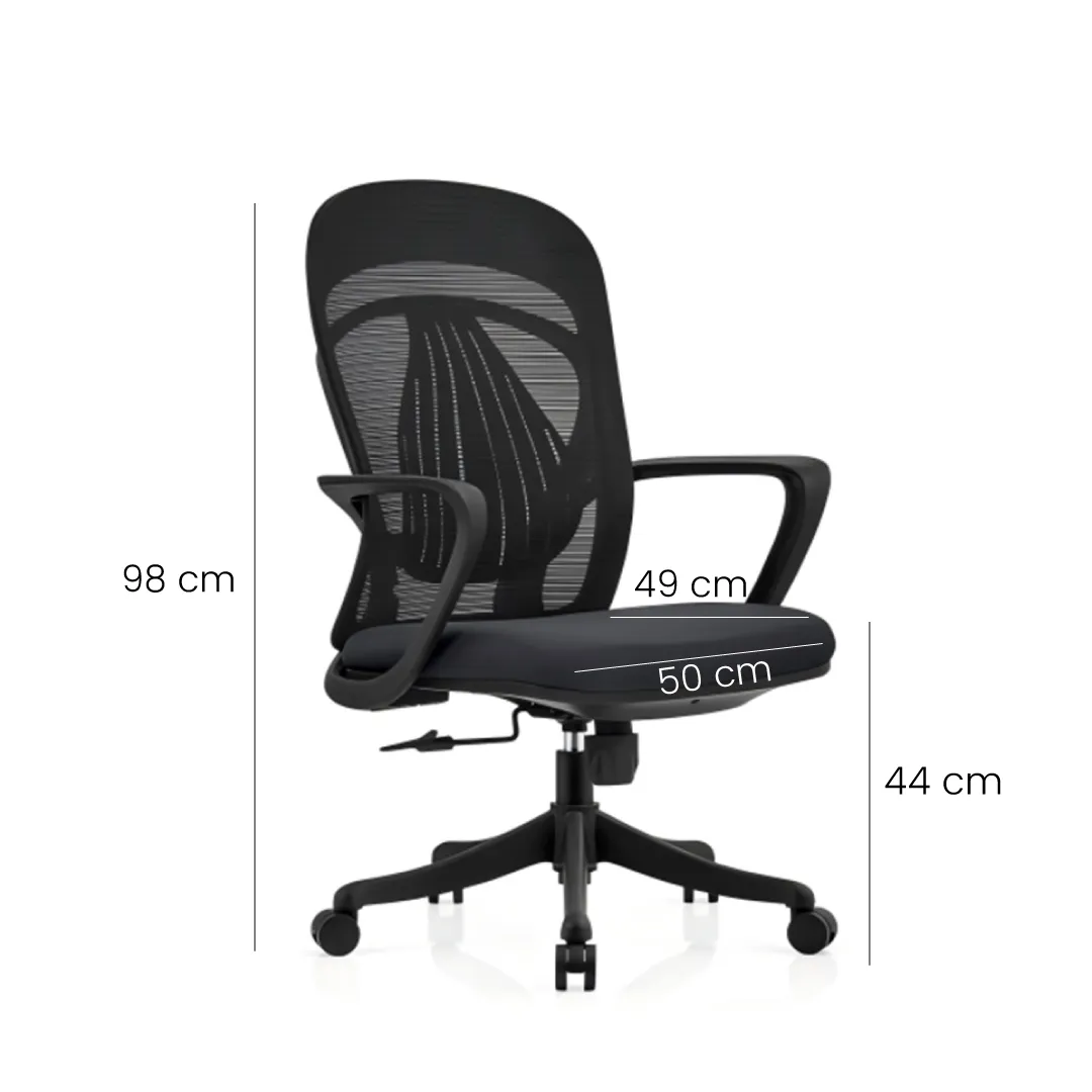 SILLA OFICINA BAJO COLOR NEGRO