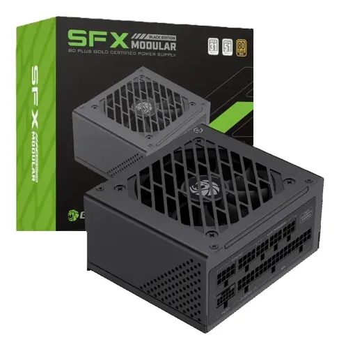 FUENTE DE PODER GAMEMAX 750W GS-750G BK SFX FULL-MODULAR 80+ GOLD FAN 9CM 100-240V ATX3.1 COMPACTA 12.5CM*11CM*6.5CM
