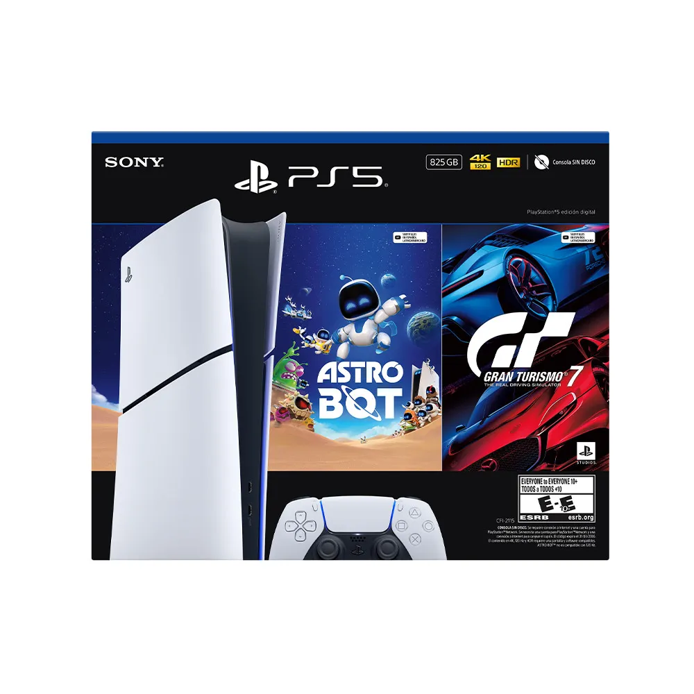 CONSOLA/DE/JUEGO/SONY PS5 SLIM HW 2115 DIGITAL 825GB GT7 Y ASTRO BOT