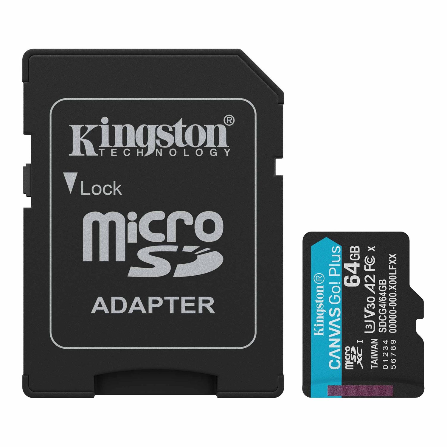 MICRO-SD 64GB KINGSTON + ADAPTADOR A2/V30 (SDCG4/64GB) Canvas Go! Plus
