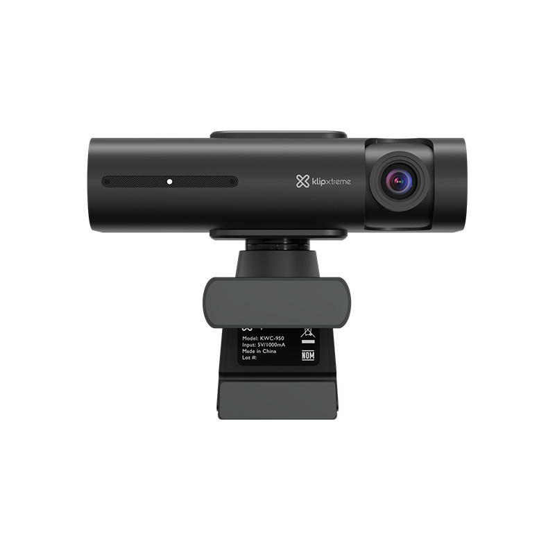 Cámara Web KlipX KWC-950, 4K UHD, Seguimiento IA 2 Micrófonos USB-C Negro