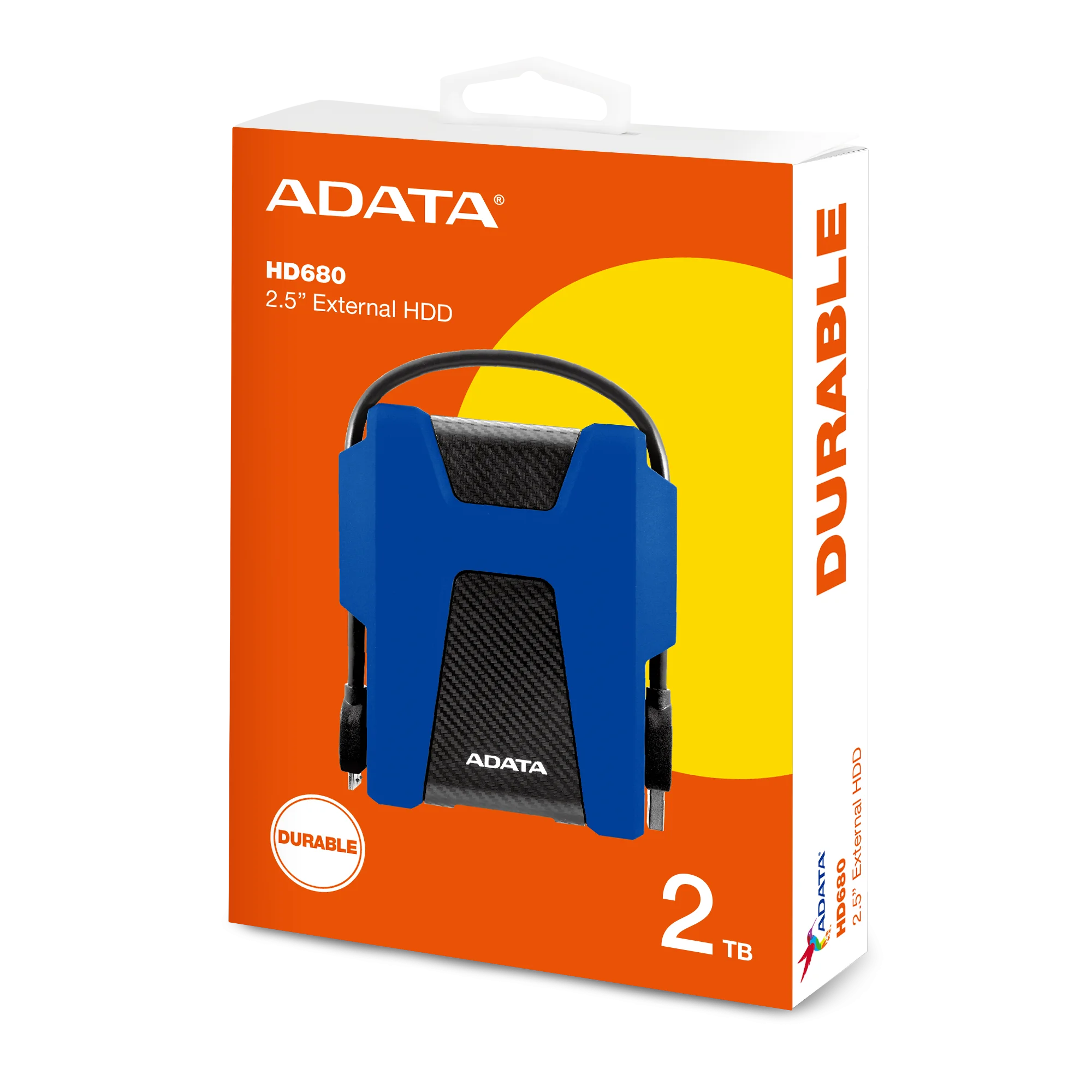 DISCO EXTERNO 2TB ADATA HD680 NEGRO 2.5” USB 3.2 GRADO MILITAR LED ESTADO