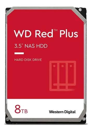 Disco duro WD Red Plus NAS de 3,5 pulgadas - 8 TB- WD80EFPX