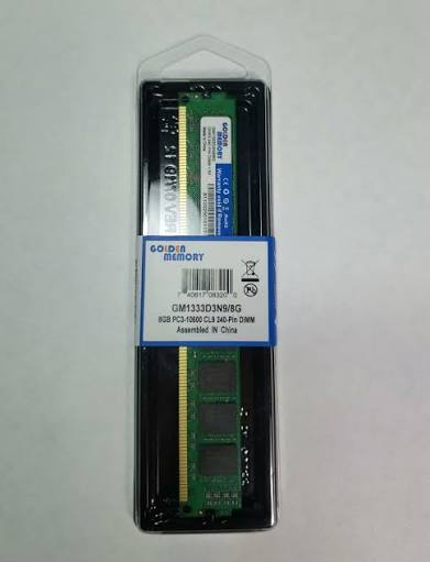 MEMORIA RAM 8GB DDR3 1333MHz GOLDEN UDIMM 1.5V PC3-10600 CL9 240-PIN GM1333D3N9/8G