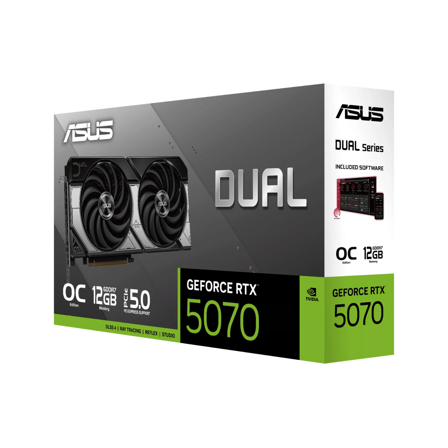 TARJETA DE VIDEO ASUS GEFORCE RTX 5070 DUAL OC EDITION 12GB GDDR7 PCI-E 5.0 90YV0M17-M0AA00