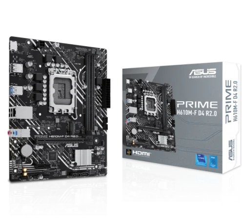 MAINBOARD ASUS H610M-F-D4 LGA 1700 12th & 13th & 14th GEN M-ATX DDR4 3200 PCIE 4.0, M.2 32GBPS, REALTEK 1GB ETHERNET USB 3.2 GEN 1