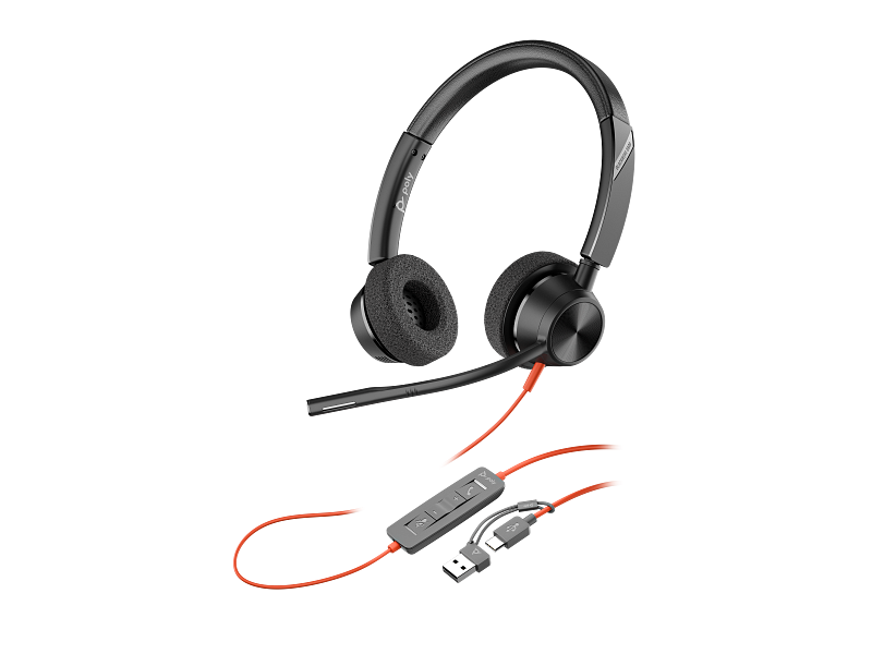 Auriculares Poly BlackWire 3320 Stereo -M USB-C HS +USB-C/A