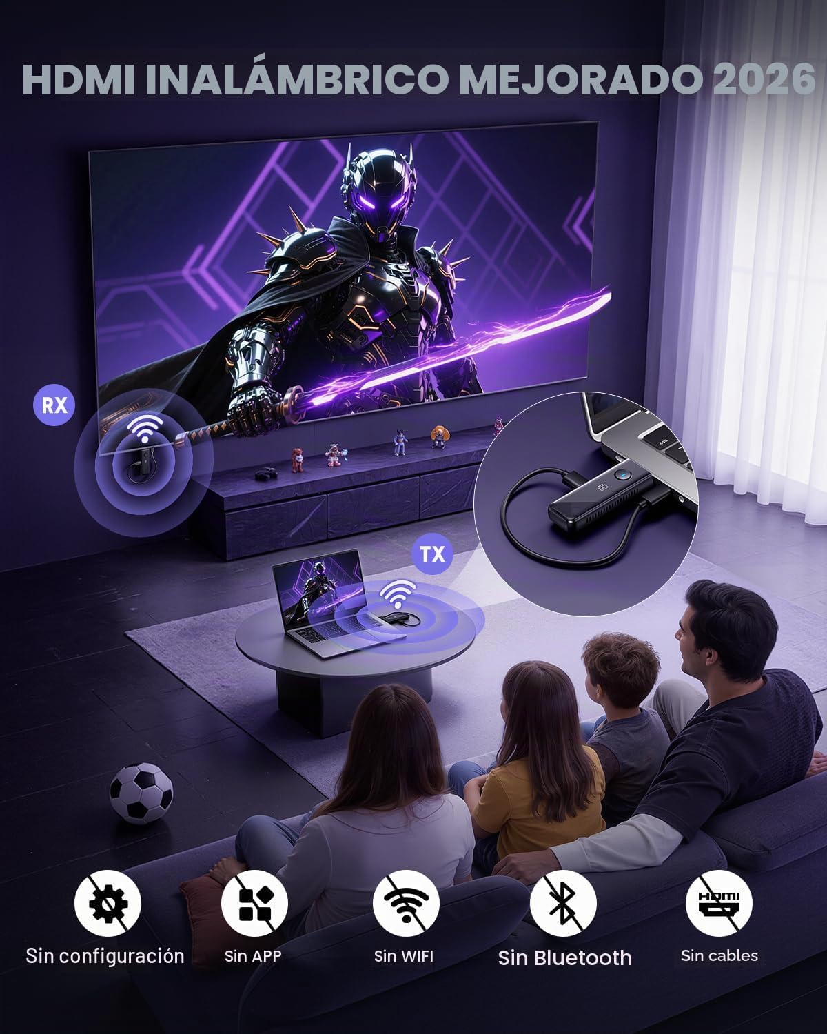 Transmisor y receptor HDMI inalámbrico 328FT/100M - Imagen 6