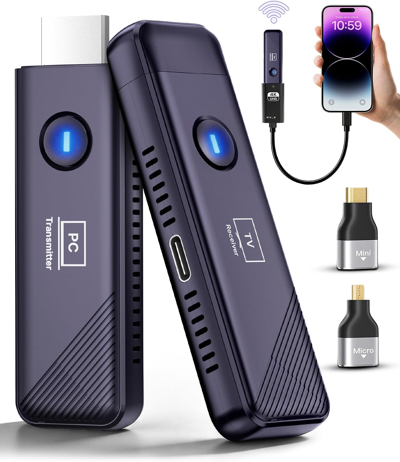 Transmisor y receptor HDMI inalámbrico 328FT/100M