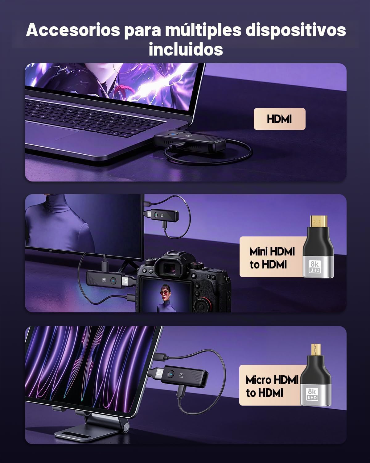 Transmisor y receptor HDMI inalámbrico 328FT/100M - Imagen 5